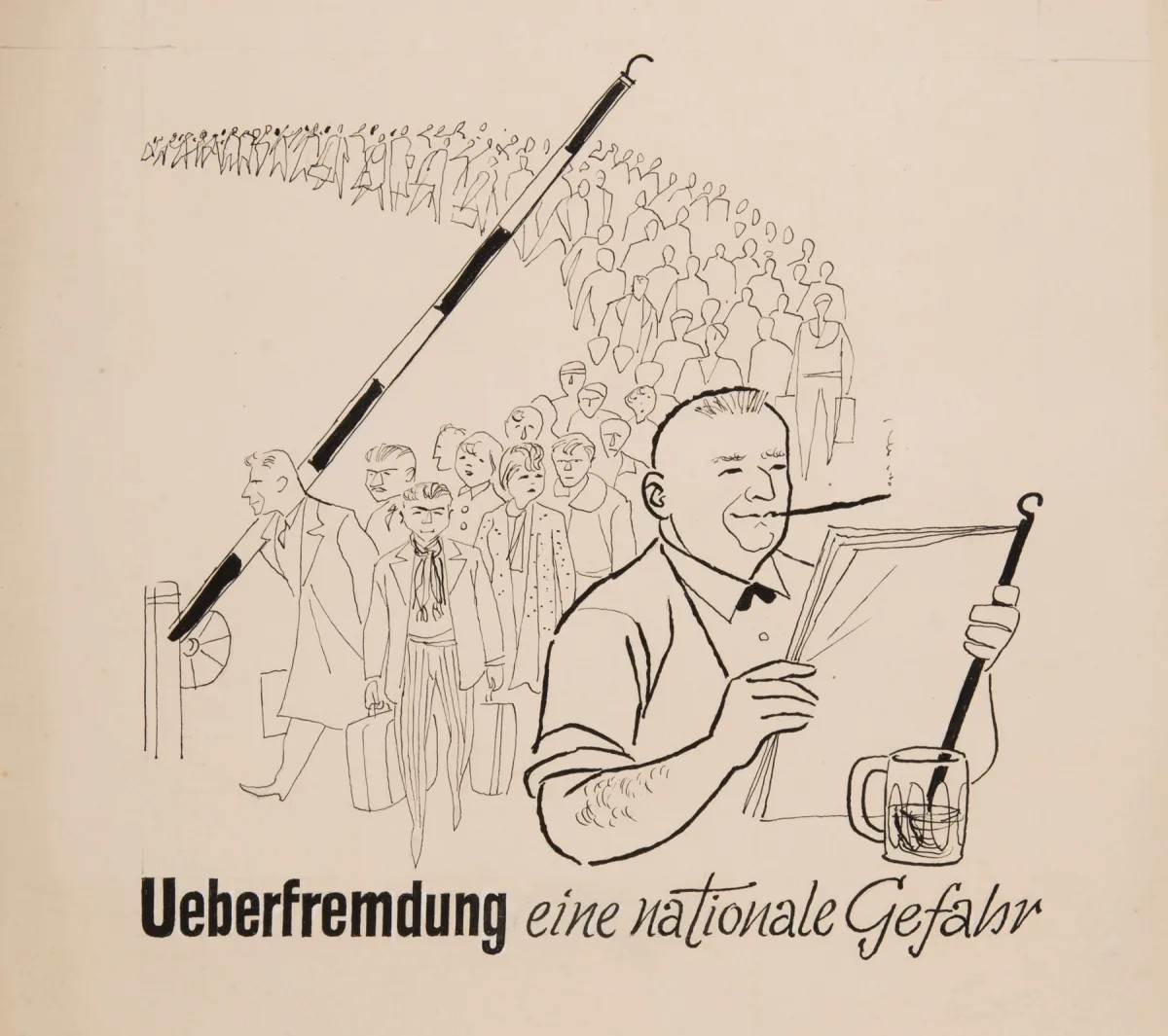 Dès 1927, le mensuel Schweizer Spiegel mettait en garde contre le danger de surpopulation étrangère.
https://permalink.nationalmuseum.ch/100278904