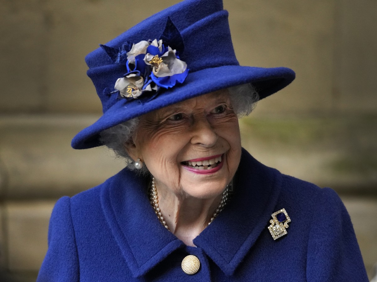 FILE - Britain's Queen Elizabeth II, Patron, leaves after attending a Service of Thanksgiving to mark the Centenary of the Royal British Legion at Westminster Abbey in London, Oct. 12, 2021. Buck ...