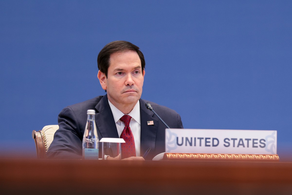 U.S. Secretary of State Marco Rubio participates in the C5+1 ministerial meeting in Samarkand, Uzbekistan Monday, Oct. 19, 2026. (Kylie Cooper/Pool Photo via AP)
Uzbekistan US Rubio Central Asia