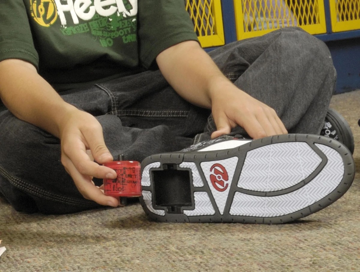 Die Rollen konnte man in den Heelys einfach abnehmen und wieder einsetzen.