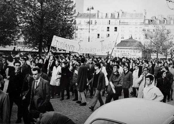 Picture handed by the Paris Prefecture de Police Museum on the students&#039; riots of May 68. Paris in May 1968 was the scene of massive confrontations between police and students joined by workers o ...