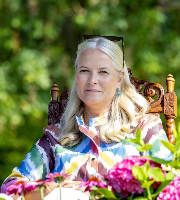 26-08-2025 Norway Princess Mette-Marit attend an event for primary school pupils to mark the 100th anniversary of Gamlehaugen as the Kings official residence in Bergen.