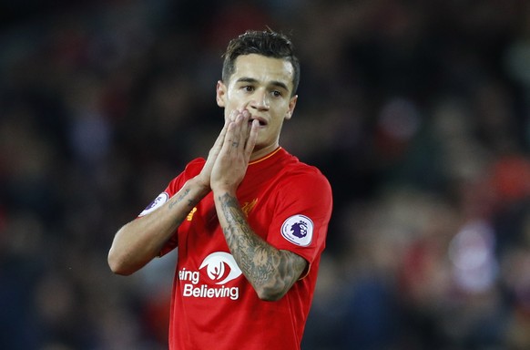 Britain Football Soccer - Liverpool v Manchester United - Premier League - Anfield - 17/10/16
Liverpool&#039;s Philippe Coutinho looks dejected 
Reuters / Phil Noble
Livepic
EDITORIAL USE ONLY. No ...