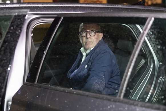 epa12887963 Nicolas Feraud, Mayor of Crans-Montana, pictured during the hearing before the public prosecutor of the canton of Valais following the deadly fire at the 'Le Constellation' bar i ...