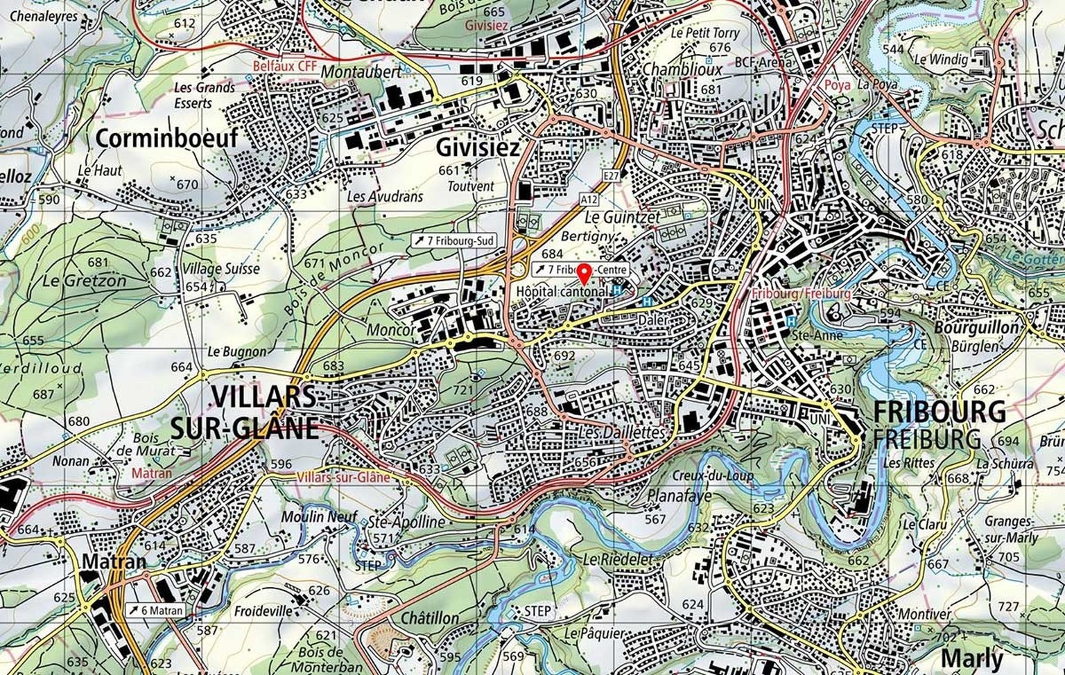 Heute gehört der Schauplatz zur Agglomeration von Freiburg.