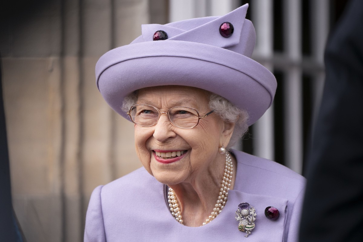 Queen Elizabeth II attends an armed forces act of loyalty parade in the gardens of the Palace of Holyroodhouse, Edinburgh, Tuesday, June 28, 2022. The event will be an opportunity for the Armed Forces ...