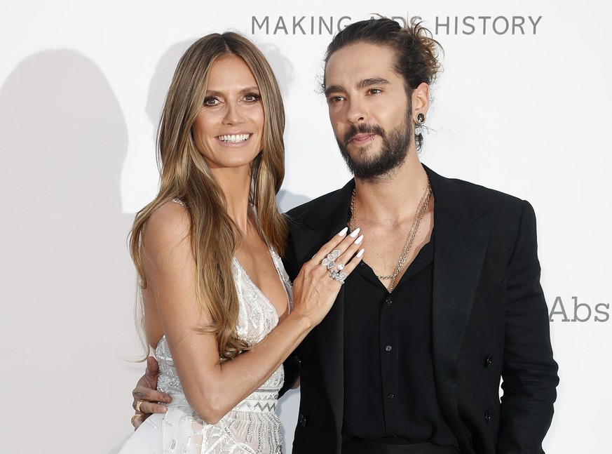 epa06745387 German model Heidi Klum and German musician Tom Kaulitz attend the Cinema Against AIDS amfAR gala 2018 held at the Hotel du Cap, Eden Roc in Cap d&#039;Antibes, France, 17 May 2018, during ...