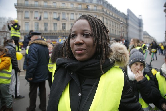 Gelbwesten-Aktivistin Priscillia Ludosky bei einer Kundgebung in Paris.