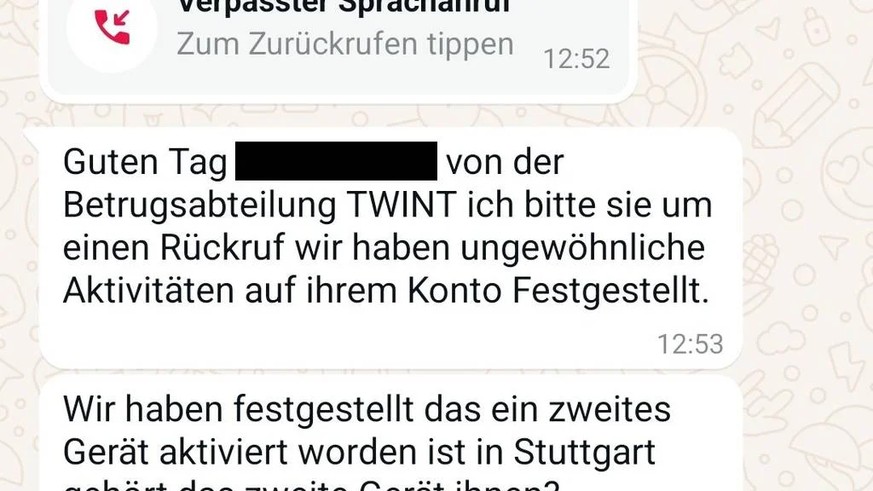 Mit solchen WhatsApp-Nachrichten wollen die Betrüger an Geld kommen.