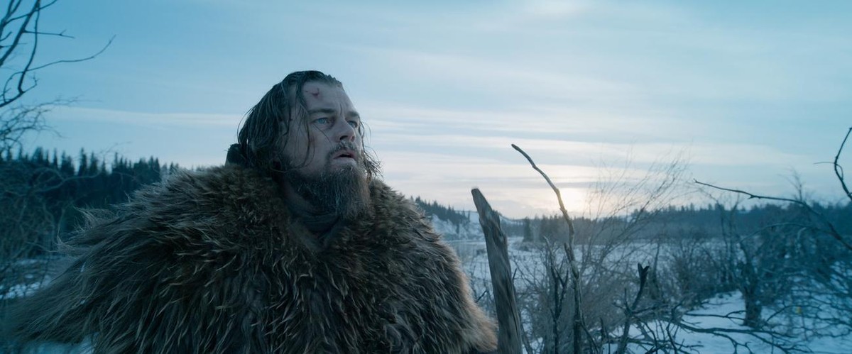 This photo provided by courtesy of Twentieth Century Fox shows, Leonardo DiCaprio as Hugh Glass, in a scene from the film, "The Revenant," directed by Alejandro Gonzalez Inarritu. The movie  ...