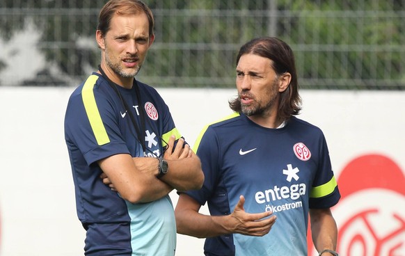 Bildnummer: 14218803 Datum: 14.08.2013 Copyright: imago/Martin Hoffmann
THOMAS TUCHEL, MARTIN SCHMIDT TRAINING MAINZ 05 MAINZ ; Fussball GER 1 BL 2013 2014 Training FSV Mainz 05 xcb x0x 2013 hoch pre ...