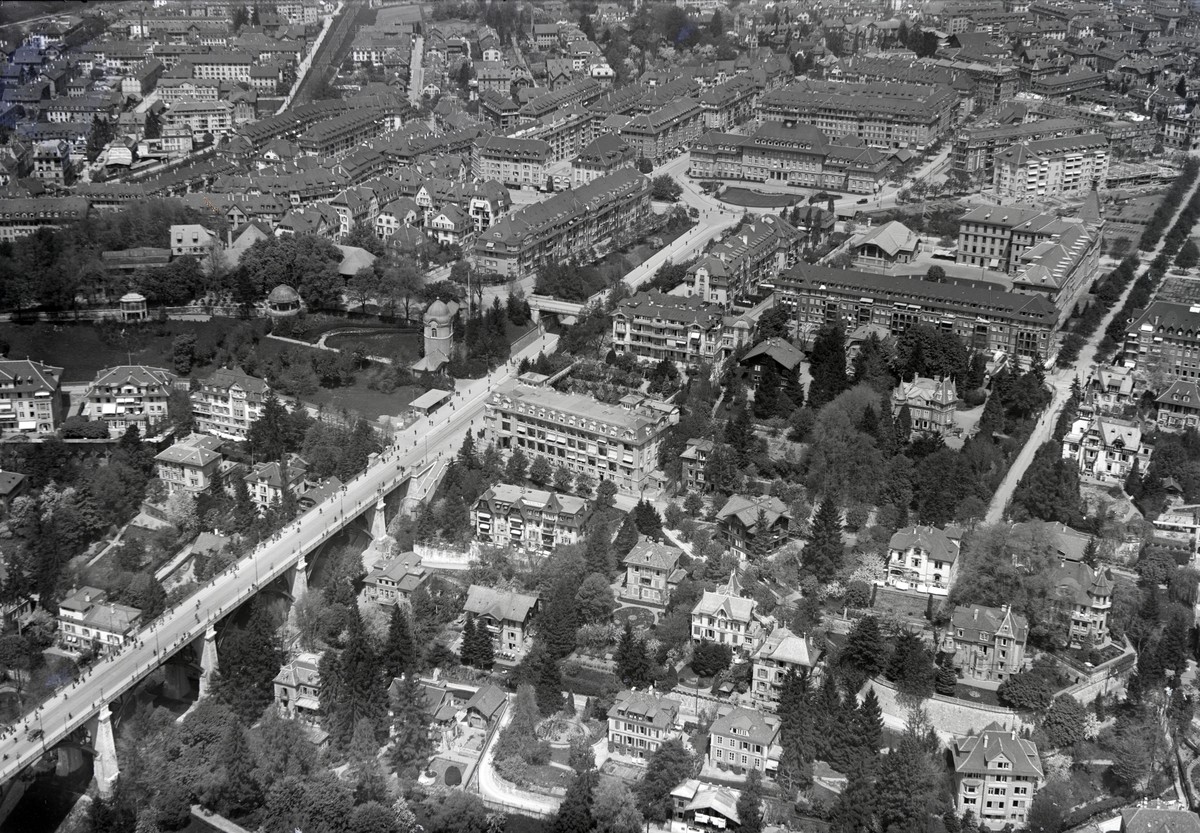 1930: Kornhausbrücke, Viktoriaplatz, Schänzliquartier.