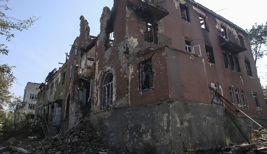 Bild der Verwüstung in der Region Donezk.