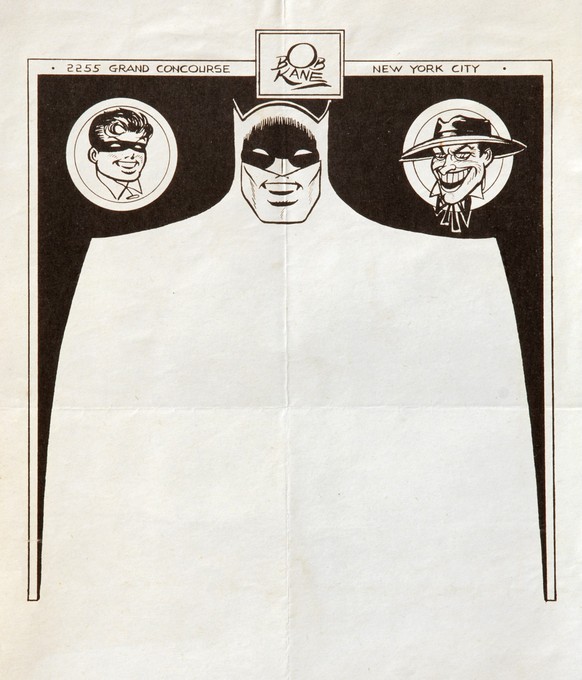 1950s
Born in New York City in 1915, Bob Kane was the co-creator of Batman, the legendary caped crusader who first appeared in Detective Comics in 1939. This gem of a letterhead, with its dramatic use ...