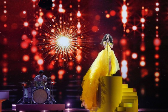 epa05955507 Timebelle from Switzerland performs the song &#039;Apollo&#039; during rehearsals for the Second Semi-Final of the 62nd annual Eurovision Song Contest (ESC) at the International Exhibition ...