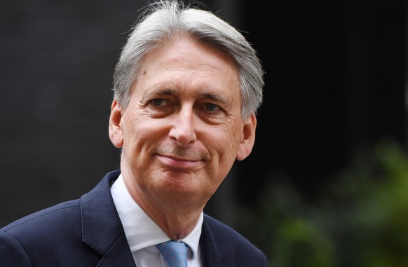 epa07814446 Former British Chancellor of the Exchequer Philip Hammond departs 10 Downing Street following a meeting with Prime Minister Boris Johnson in London, Britain, 03 September 2019. British Pri ...