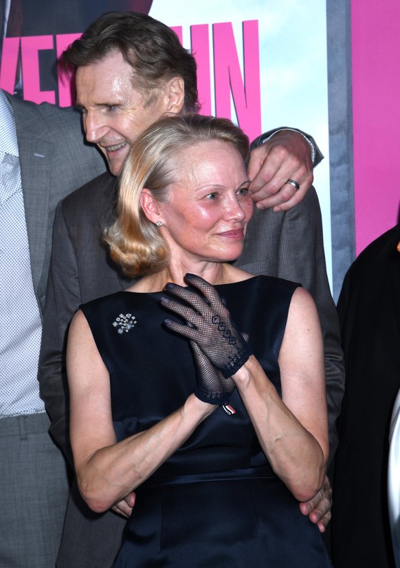 July 28, 2025, New York, Ny, United States: Pamela Anderson and Liam Neeson attends the US Premiere of The Naked Gun at SVA Theater in New York. /Zuma Press July 28, 2025. New York United States - ZUM ...