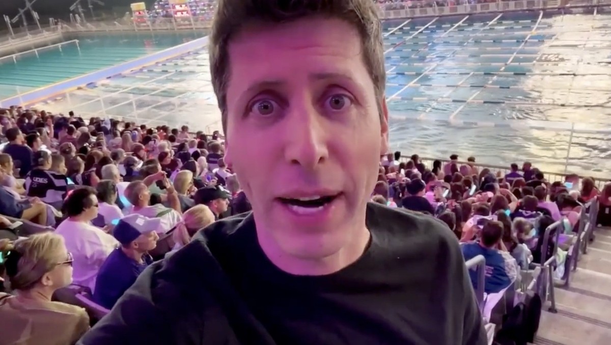 Der Chef von OpenAI, Sam Altman, in einem KI-generierten Video. Es wurde angeblich mit der neuen KI-Videogenerations-Software Sora 2 erstellt.