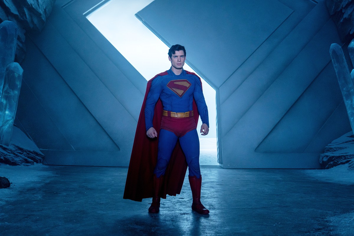 This image released by Warner Bros.Pictures shows David Corenswet in a scene from "Superman." (Warner Bros. Pictures via AP)
Film Review - Superman