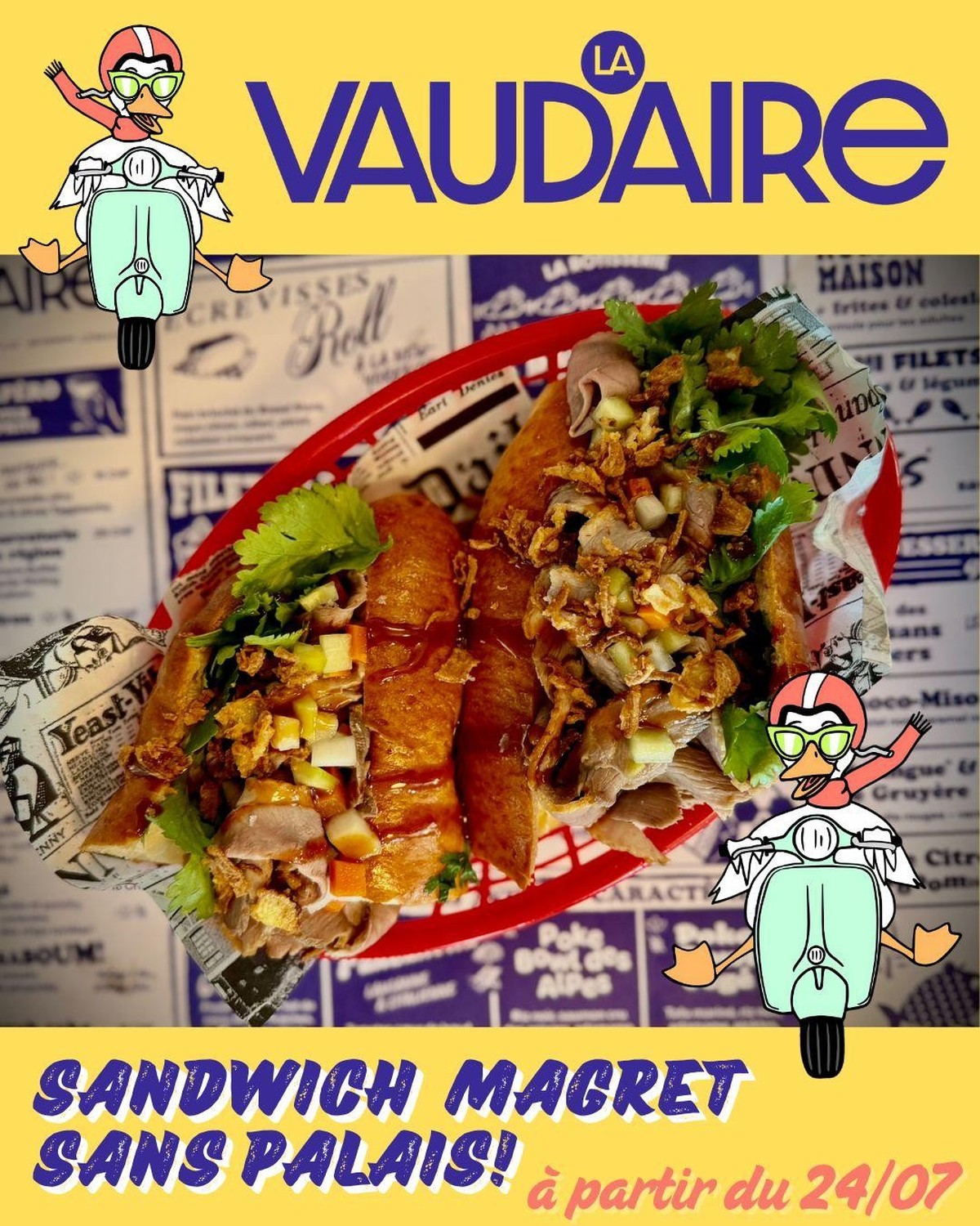 Le sandwich «magret sans palais», hommage à son ancêtre disparu, est à la carte de La Vaudaire dès cette semaine.