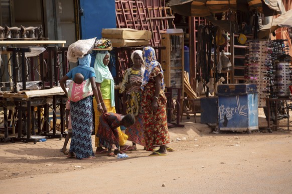 Women displaced from Djibo, Burkina Faso, gather in Ouagadougou, Burkina Faso, where they seeked refuge over two years ago, Friday June 2, 2023. Burkina Faso&#039;s government says more than 2 million ...
