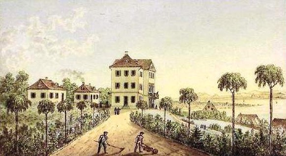 Ca. 1850: Bild des Schloss Eugensberg auf dem Salenstein.