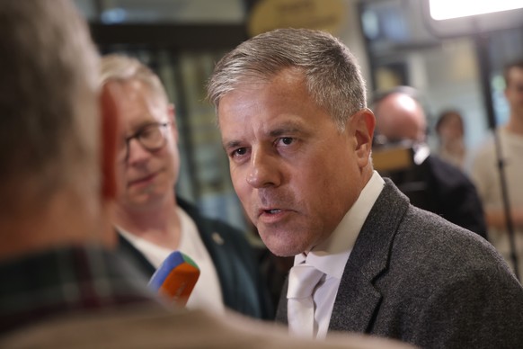 epa11340270 Public prosecutor Ulf Lenzner speaks to media following the verdict against Bjoern Hoecke, a former history teacher and current leader of the far-right Alternative for Germany (AfD) politi ...