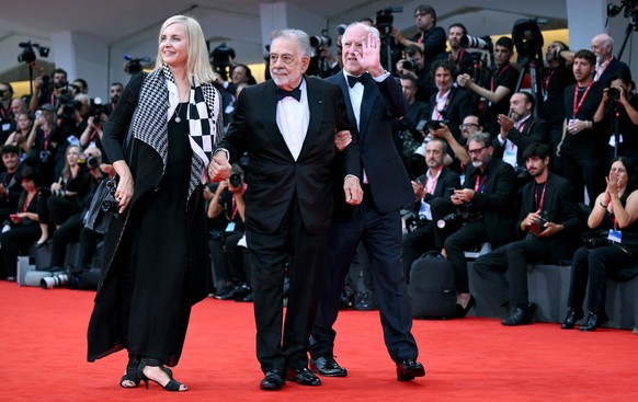 epa12327869 Lena Herzog (L), US director Francis Ford Coppola (C) and German director Werner Herzog arrive for the opening ceremony and screening at &#039;La Grazia&#039; of the 82nd annual Venice Int ...