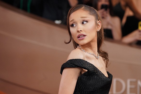 Ariana Grande arrives at the 83rd Golden Globes on Sunday, Jan. 11, 2026, at the Beverly Hilton in Beverly Hills, Calif. (Photo by Jordan Strauss/Invision/AP)
Ariana Grande