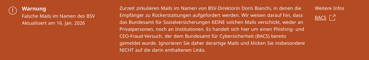 Die Mitteilung auf der Webseite des BSV.