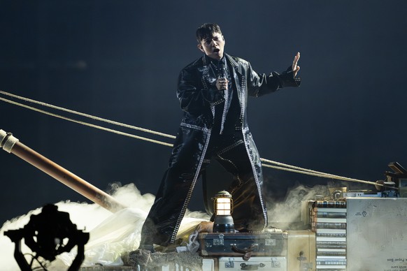 epa12101206 Austria&#039;s JJ performs the song &#039;Wasted Love&#039; during the dress rehearsal for the second semi-final of the 69th Eurovision Song Contest (ESC) in Basel, Switzerland, 14 May 202 ...