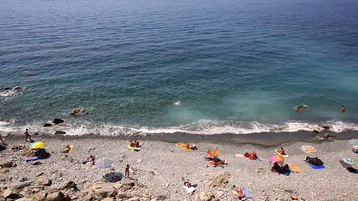 Plage de Guvano, Vernazza, Italie
