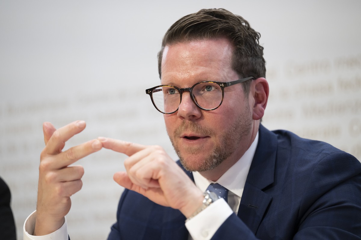 Pascal Stirnimann, Direktor der EFK, spricht waehrend einer Medienkonferenz der Eidgenoessische Finanzkontrolle (EFK) zum Jahresbericht 2022, am Dienstag, 23. Mai 2023 in Bern. (KEYSTONE/Anthony Anex)