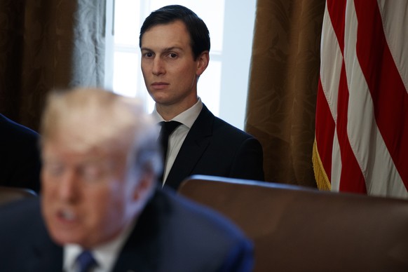 White House senior adviser Jared Kushner listens as President Donald Trump speaks during a cabinet meeting at the White House, Wednesday, Nov. 1, 2017, in Washington. (AP Photo/Evan Vucci)