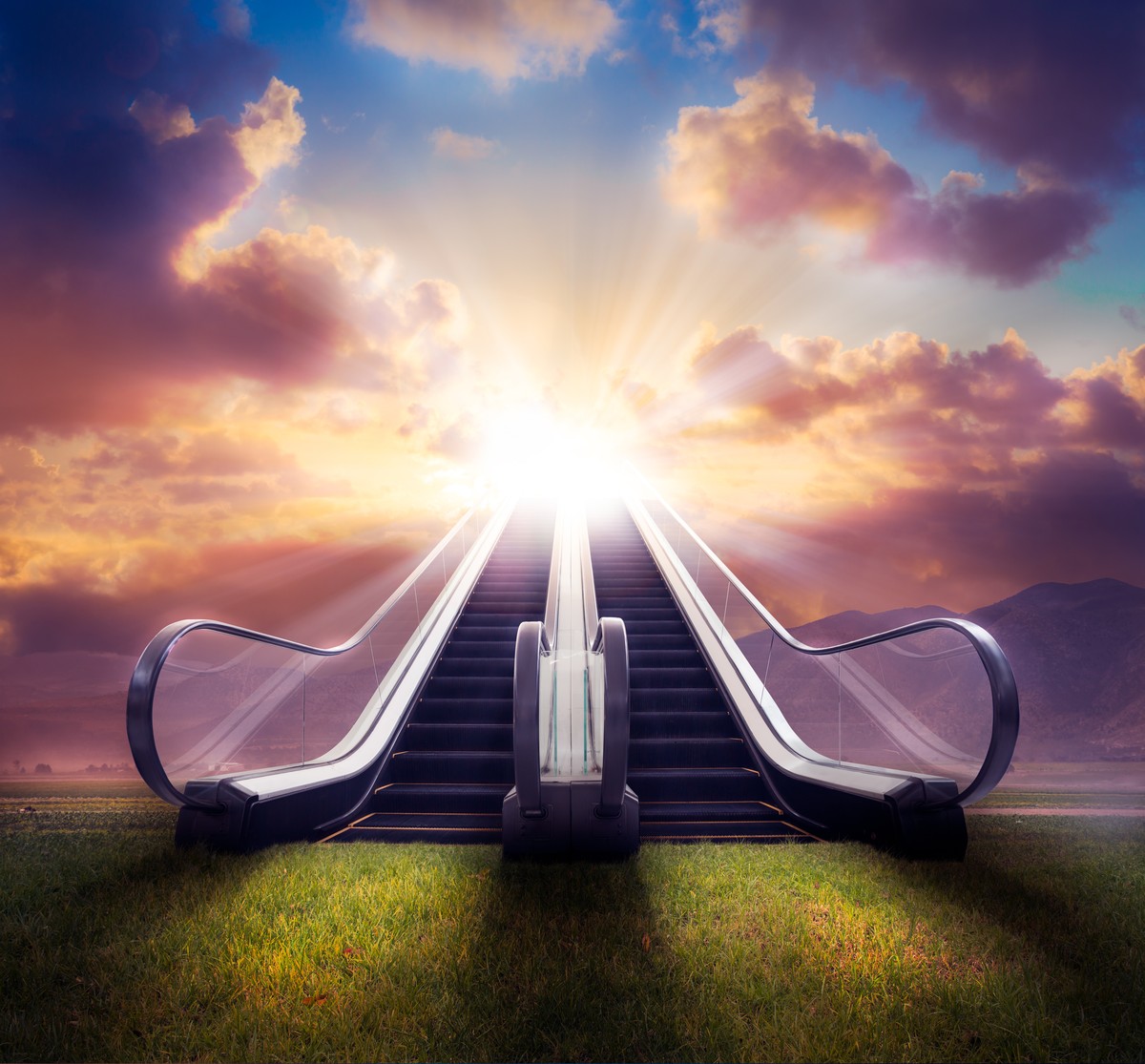 Eine Rolltreppe in den Himmel.