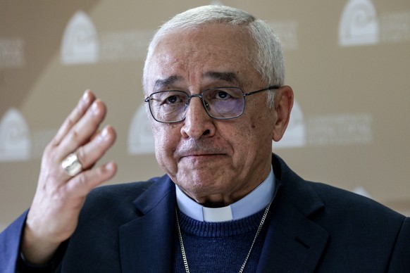 epa10465315 Jose Ornelas, president of the Portuguese Episcopal Conference (CEP), makes a statement regarding the presentation of the final report of the Independent Commission for the Study of Sexual ...
