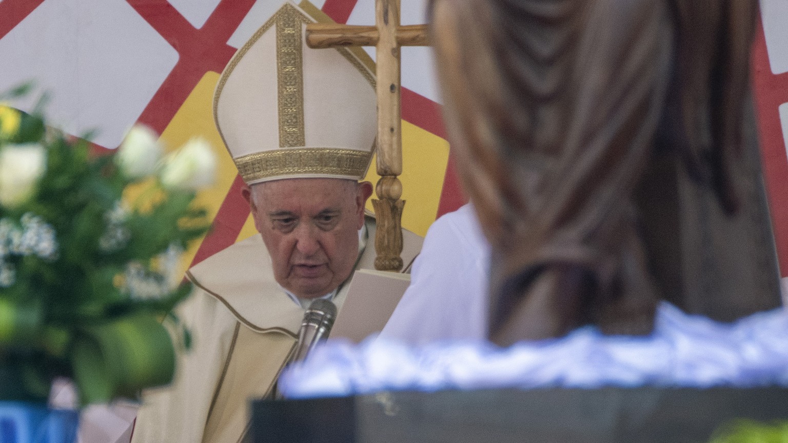 Pope Francis celebrates Holy Mass at Ndolo airport in Kinshasa, Congo, Wednesday Feb. 1, 2023. Francis is in Congo and South Sudan for a six-day trip, hoping to bring comfort and encouragement to two  ...