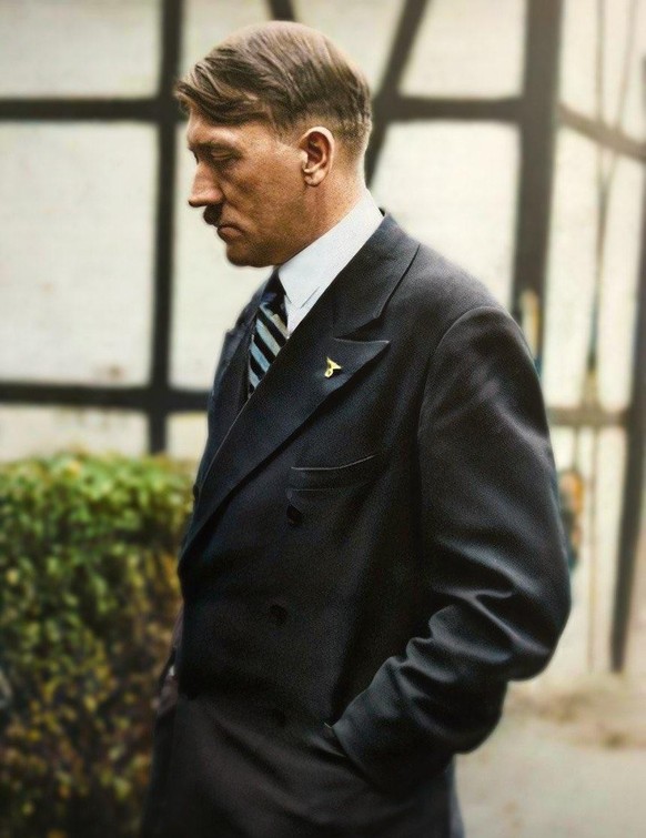 Candid photograph of Hitler at Berghof,1936-By Heinrich Hoffmann (Upscaled and Colorised)