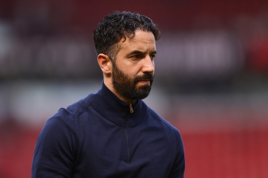 epa12091864 Manchester United manager Ruben Amorim looks on after the English Premier League soccer match between Manchester United and West Ham United, in Manchester, Britain, 11 May 2025. EPA/GARY O ...