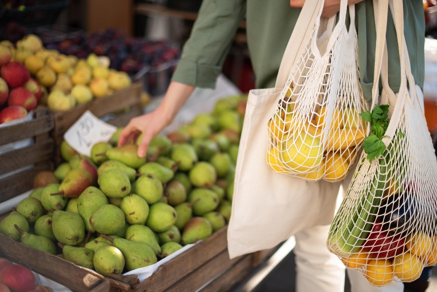 Einkaufen, nachhaltig, shoppen, Gemüse, Früchte, vegan, Markt,