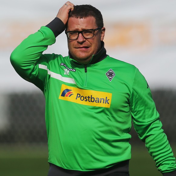 BELEK, TURKEY - JANUARY 10: Manager Max Eberl reacts during a Borussia Moenchengladbach training session on day 5 of the Bundesliga Belek training camps at Maxx Royal Golf Resort on January 9, 2016 in ...