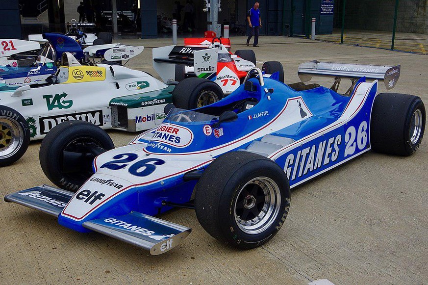 jacques laffitte ligier js11 formel 1 auto https://en.wikipedia.org/wiki/Equipe_Ligier#/media/File:Ligier_JS11_2008_Goodwood.jpg