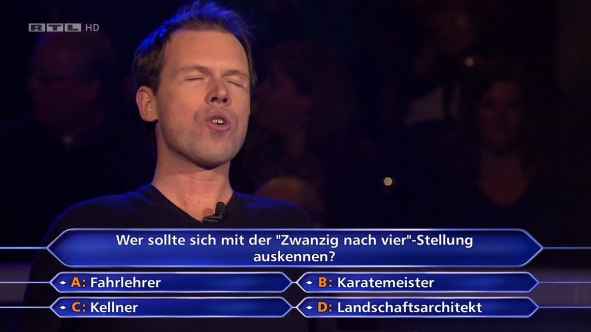 Erleichterung! Das isser, der Kellner.