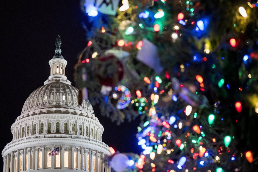 The 2017 Capitol Christmas Tree is lit on the West Lawn of the U.S. Capitol, Wednesday, Dec. 6, 2017, in Washington. The Capitol Christmas Tree has been a tradition since 1964, and this year&#039;s tr ...