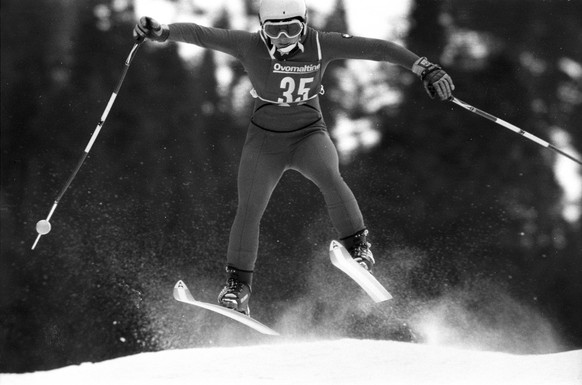 Bildnummer: 10350520 Datum: 07.01.1976 Copyright: imago/Pressefoto Baumann
Elena Matous (ITA); 017 sw xub yng Abfahrt Damen Weltcup Meiringen Hasliberg 1975 1976 Skisport Ski Alpin quer

Image numb ...