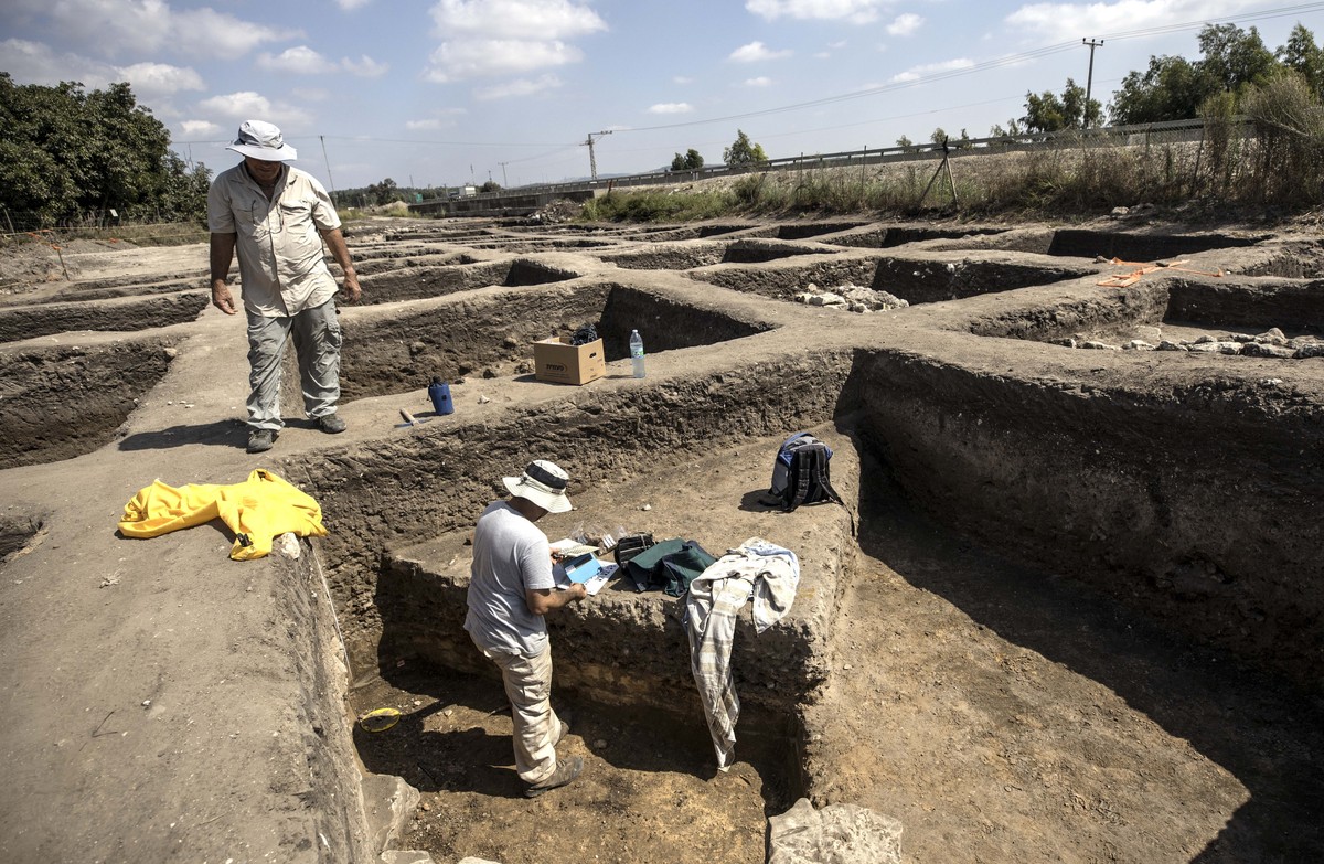 Archeologists work at a large, 5,000-year-old city in northern Israel. Israel's Antiquities Authority said Sunday the ancient city was discovered during preparations for a new highway interchange ...