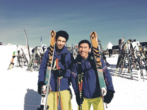 Alishah Farhang (l.) und Sajjad Huasini starten an der Ski-WM in St.Moritz und wollen an die Olympischen Spiele 2018.
