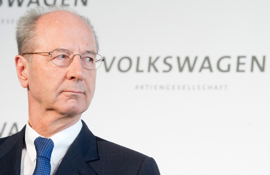 epa05619562 (FILE) A file picture dated 22 April 2016 shows Hans Dieter Poetsch, chairman of the supervisory board of Volkswagen, during a press conference at the Volkswagen works in Wolfsburg, German ...