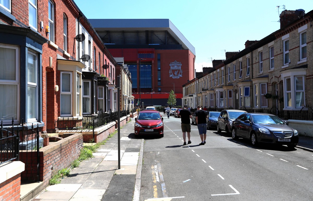 Brazil v Croatia - International Friendly L�nderspiel - Anfield Fans make their way to Anfield prior to the match Editorial use only, No commercial use without prior permission. PUBLICATIONxINxGERxSUI ...
