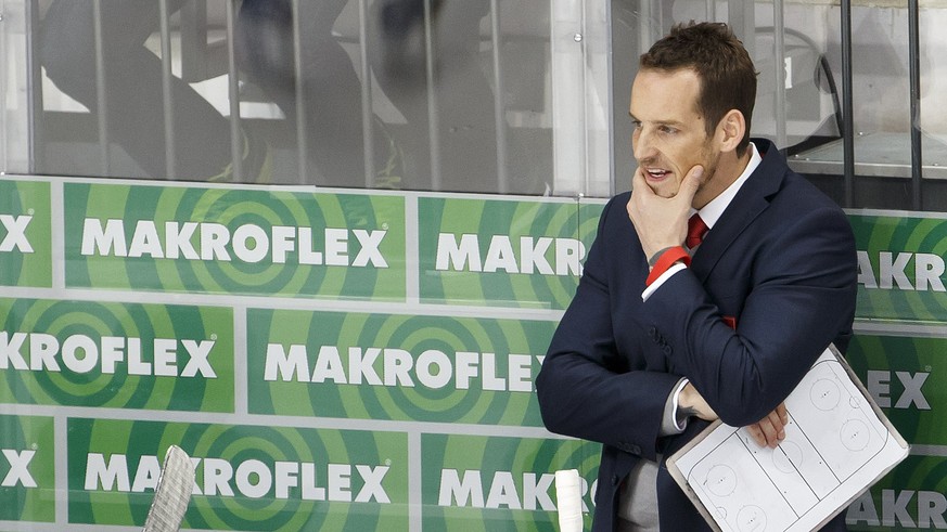 Patrick Fischer, head coach of Switzerland national ice hockey team, reacts, during the IIHF 2016 World Championship preliminary round game between Czech Republic and Switzerland, at the Ice Palace, i ...